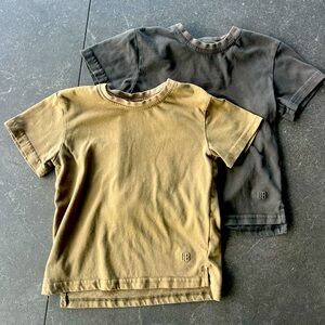 Little Bipsy Short Sleeve elevated tee T shirts gray and olive green